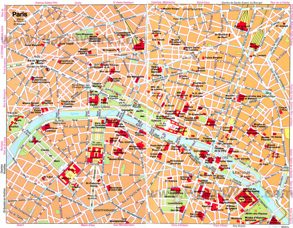 touristic map of paris
